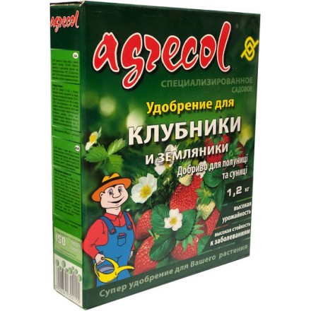 Мінеральне гранульоване добриво для полуниці і суниці Agrecol, 1.2 кг