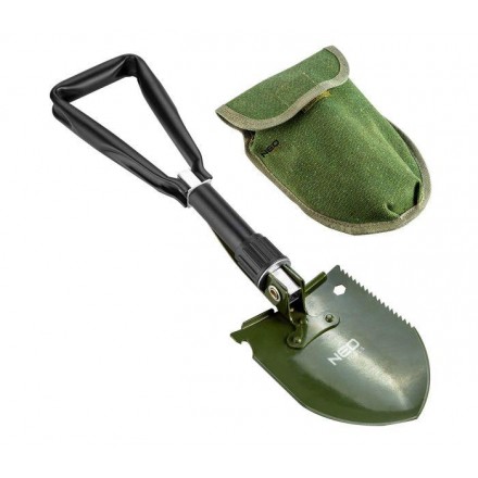 Neo Tools 63-121 Лопата туристична, саперна, 5в1, лопата, кирка, відкривалка для пляшок, пила, торцевий ключ на 10 мм, чохол