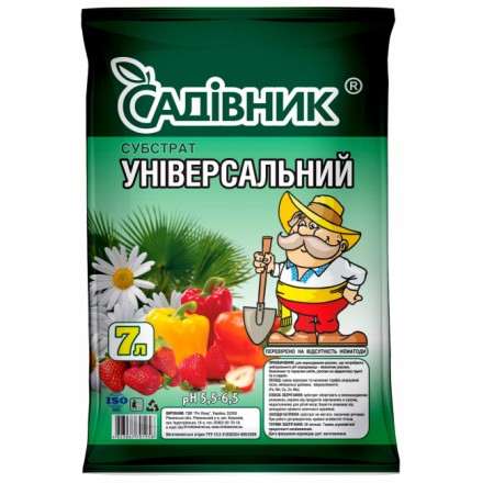 Субстрат універсальний Садівник, 7 л