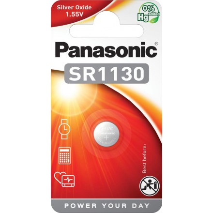 Panasonic Батарейка срібло-цинкова SR1130(390, V390, D390,SB-AU, SR54) блістер, 1 шт.