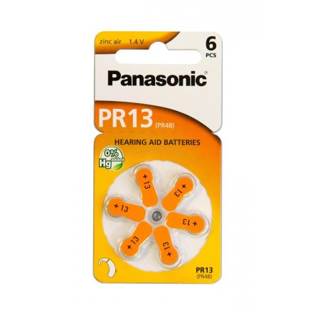 Panasonic Батарейка повітряно-цинкова PR13(PR48, AC13, DA13, AG5, ZA13) блістер, 6 шт.