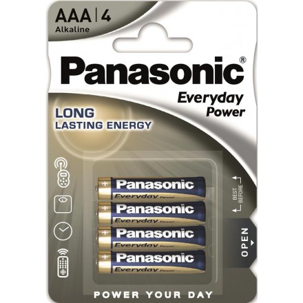 Panasonic Батарейка EVERYDAY POWER лужна AAА блістер, 4 шт.