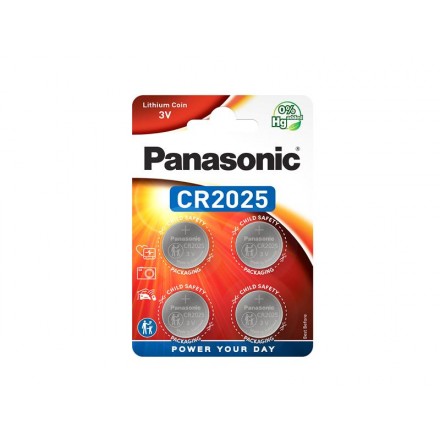 Panasonic Батарейка літієва CR2025 блістер, 4 шт.