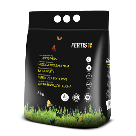 Комплексне мінеральне гранульоване добриво для газону Fertis, 5 кг (NPK 17.6.11 + МЕ)