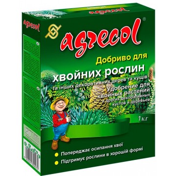 Мінеральне гранульоване добриво для хвойних рослин Agrecol, 1 кг (NPK 14.14.21)