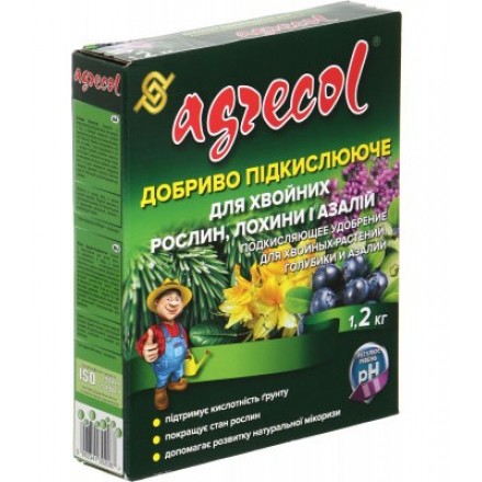 Мінеральне гранульоване добриво для хвойних, лохини та азалій Agrecol, 1.2 кг