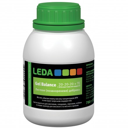 Добриво Leda Gel 20-20-20 +ТЕ, 500 мл