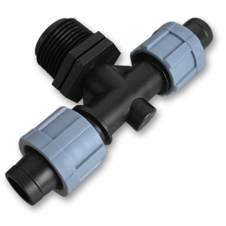 Трійник крапельна стрічка х2 / різьба зовнішня 1/2", DSTA06-12L