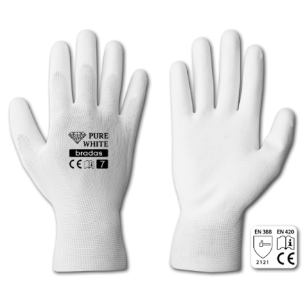 Рукавички захисні PURE WHITE поліуретан, розмір 11, RWPWH11
