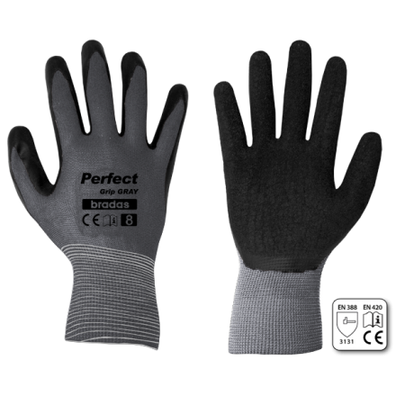 Рукавички захисні PERFECT GRIP GRAY латекс, розмір 10, RWPGGY10