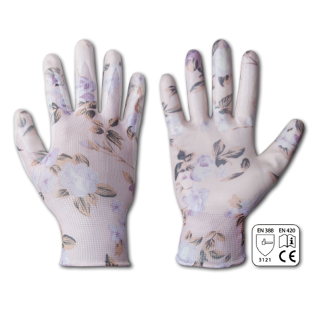Рукавички захисні NITROX FLOWERS нітрил, розмір 6, RWNF6