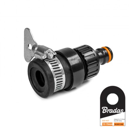 Адаптер на кран D13-15мм з ярликом  BLACK LINE, ECO-4127