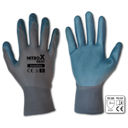 Рукавички захисні NITROX GRAY нітрил, розмір 9, RWNGY9