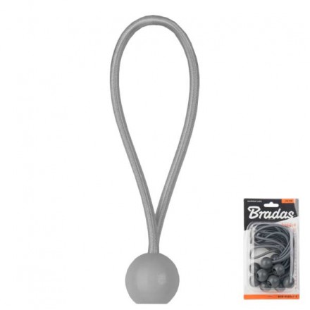 Петля еластична гумова з кулькою 15см х 10шт. BUNGEE CORD BALL, BCB-0515GY-B