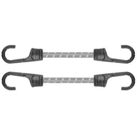 Шнур еластичний гумовий 40см х 2шт. з металевими гачками PVC BUNGEE CORD HOOK, BCH2-08040GY-B