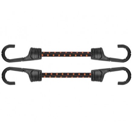 Шнур еластичний гумовий 100см х 2шт. з металевими гачками PVC BUNGEE CORD HOOK, BCH2-08100BC-B