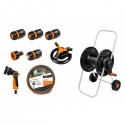 Комплект для поливу: візок, шланг 1/2" 20м, арматура BLACK LINE, ECO-AG26020SET2