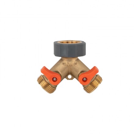 Розподільник з 2 кранами 3/4", BRASS SOFT, BR-S2234