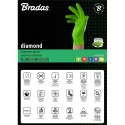 Захисні рукавички DIAMOND, нітрилові, XL розмір 9-10, зелені, RWJNDGR10