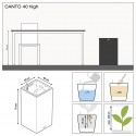 Розумний горщик Lechuza CANTO Premium High 40, білий блискучий
