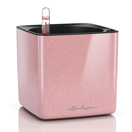 Розумний горщик Lechuza CUBE Glossy Kiss 14, кремовий