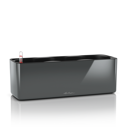 Розумний горщик Lechuza CUBE Glossy Triple 40, антрацитовий блискучий
