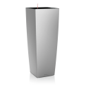 Розумний горщик Lechuza CUBICO Alto Premium 40, сріблястий металік