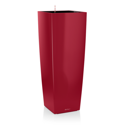 Розумний горщик Lechuza CUBICO Alto Premium 40, яскраво-червоний блискучий