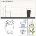 Розумний горщик Lechuza CUBICO Cottage 30, білий