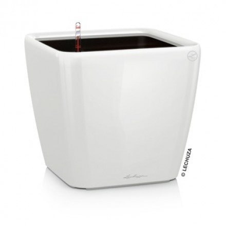 Розумний горщик Lechuza QUADRO Premium LS 35, білий блискучий