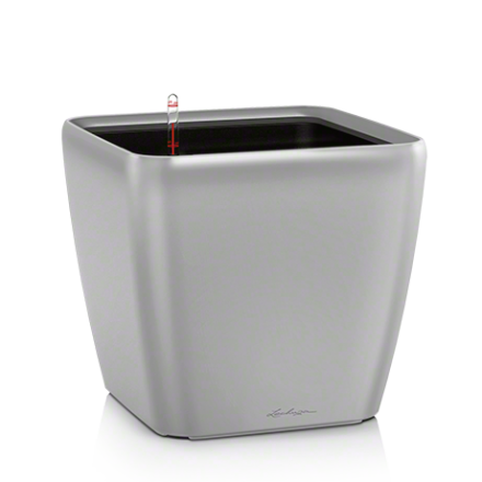 Розумний горщик Lechuza QUADRO Premium LS 35, сріблястий металік