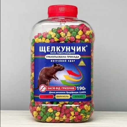 Гранульована принада Щелкунчик від щурів та мишей, 190 г